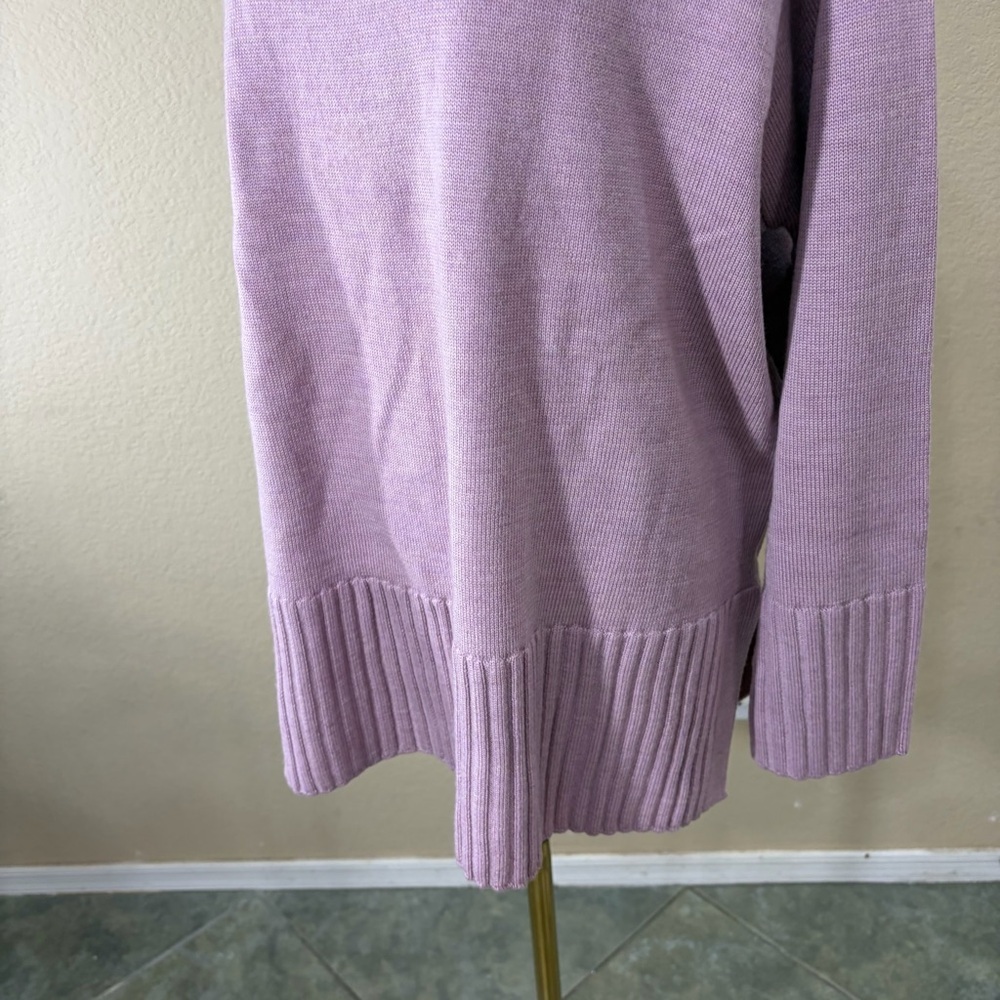 Eileen Fisher Sweater Womens M Pink Italian Merino Wool Relaxed Turtleneck Tunic - Picture 5 of 12